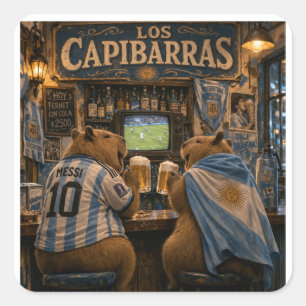 Pegatina Cuadrada Capibarra Stickers bar brindis ilusión