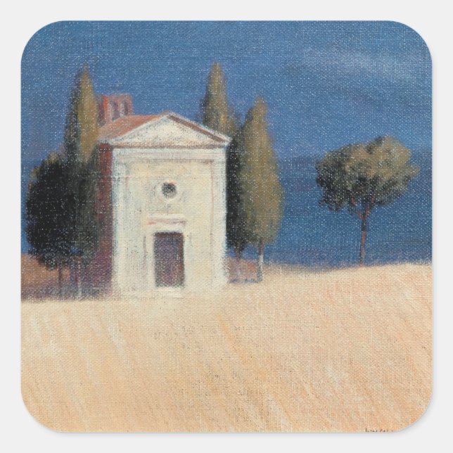 Pegatina Cuadrada Capilla cerca de Pienza II 2012 (Anverso)