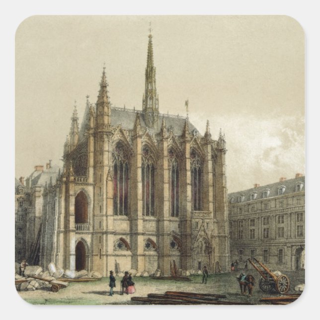 Pegatina Cuadrada Capilla de La Sainte, París (Anverso)