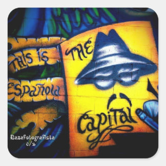 Pegatina Cuadrada Capital menor