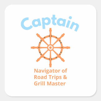 Pegatina Cuadrada Capitán – Navegante de Viajes por Carretera