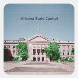 Pegatina Cuadrada Capitolio estatal de Arizona teñido de color