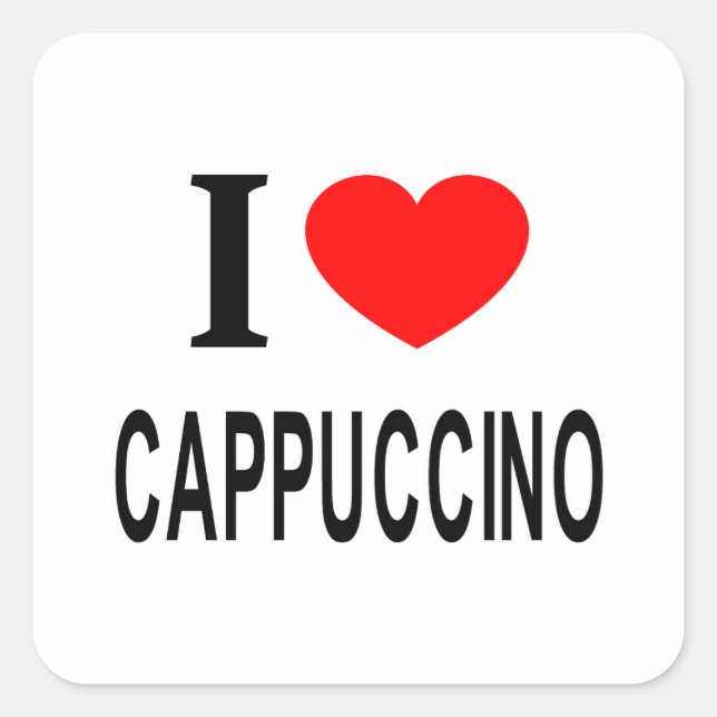PEGATINA CUADRADA ❤️ CAPPUCCINO ME ENCANTA CAPPUCCINO CORAZÓN CAPPUC (Anverso)
