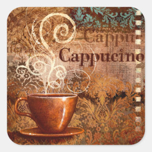 Pegatina Cuadrada Cappucino