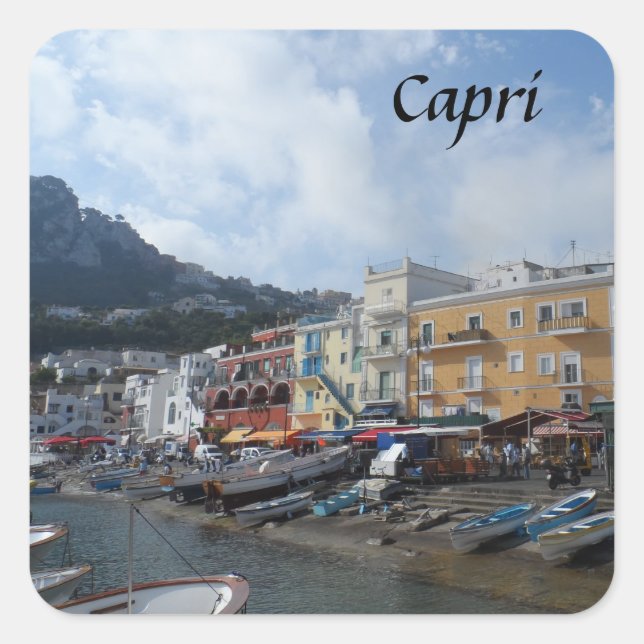 Pegatina Cuadrada Capri (Italia) (Anverso)