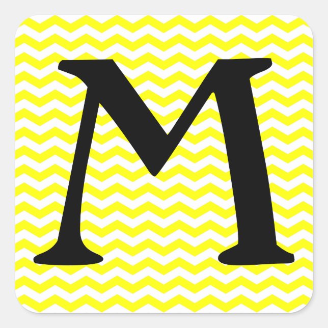 Pegatina Cuadrada Capri Lemon Wave Chevron (Anverso)
