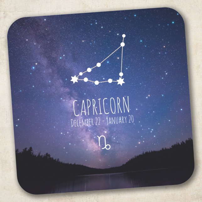 Pegatina Cuadrada Capricornio | Constelación zodiaca personalizada (Subido por el creador)