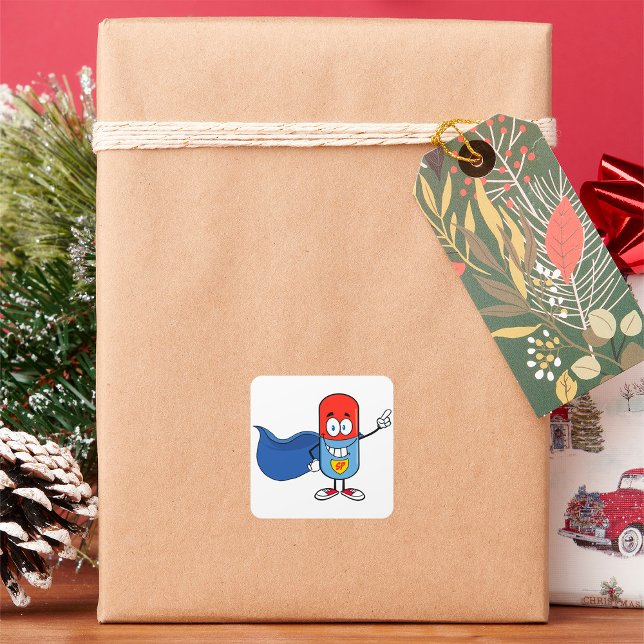 Pegatina Cuadrada Cápsula de la píldora personalizado (Subido por el creador)