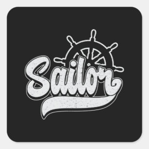 Pegatina Cuadrada Captain Sailor Sail Boat Sea Sailing Gift Idea