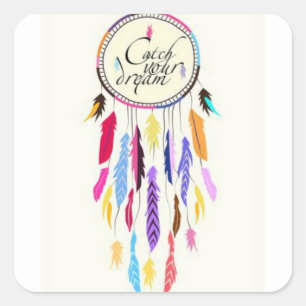 Pegatina Cuadrada Captar a tus Pegatinas Dreamcatcher