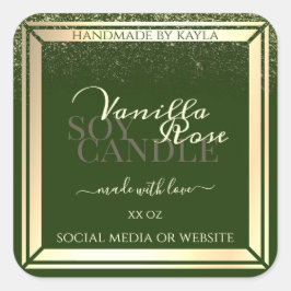 Pegatina Cuadrada Captura de ojos Etiquetas de productos verdes oscu