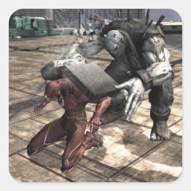 Pegatina Cuadrada Captura de pantalla: Flash vs Grundy 2 (Anverso)