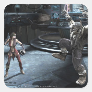 Pegatina Cuadrada Captura de pantalla: Harley contra Grundy