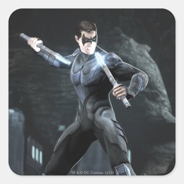 Pegatina Cuadrada Captura de pantalla: Nightwing (Anverso)