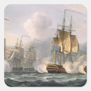 Pegatina Cuadrada Captura del Dorothea, el 15 de julio de 1798,