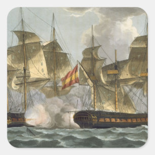 Pegatina Cuadrada Captura del Mahonesa, el 13 de octubre de 1796,