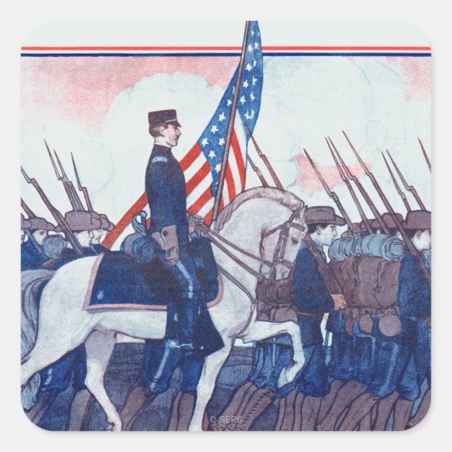 Pegatina Cuadrada Capturada: Una historia de guerra en Filipinas (Anverso)