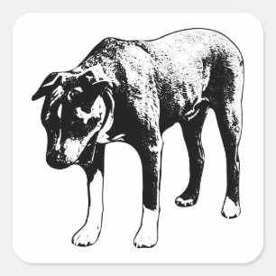 Pegatina Cuadrada Cara a cara - Grandes lineos de bostezo