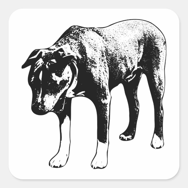 Pegatina Cuadrada Cara a cara - Grandes lineos de bostezo (Anverso)