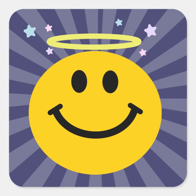 Pegatina Cuadrada Cara de ángel (Anverso)