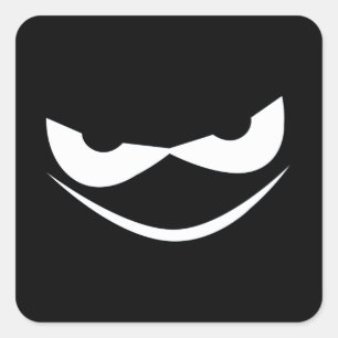 Pegatina Cuadrada Cara de calabazas aterradoras