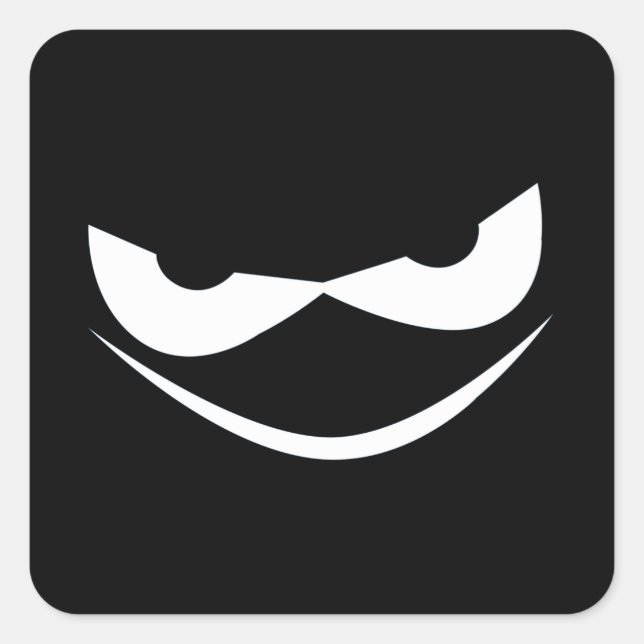 Pegatina Cuadrada Cara de calabazas aterradoras (Anverso)