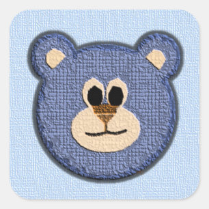 Pegatina Cuadrada Cara de oso digital texturizada