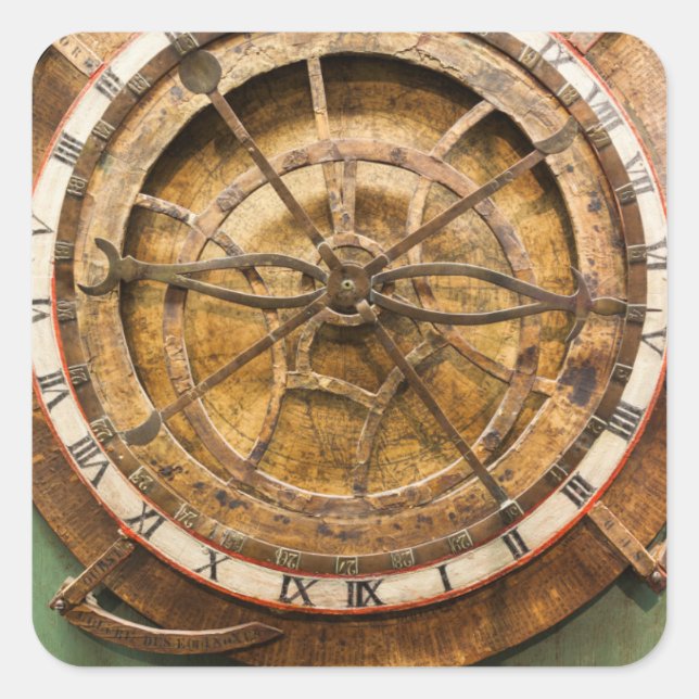 Pegatina Cuadrada Cara de reloj antigua, Alemania