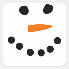 Pegatina Cuadrada Cara de Snowman