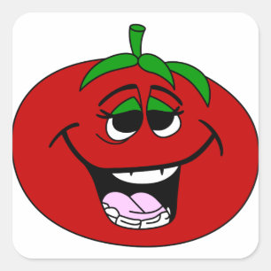 Pegatina Cuadrada Cara de tomate