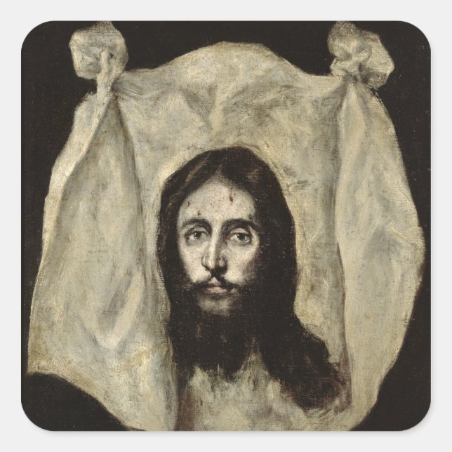 Pegatina Cuadrada Cara del Cristo (Anverso)