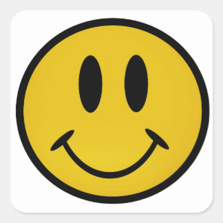 Pegatina Cuadrada Cara dorada
