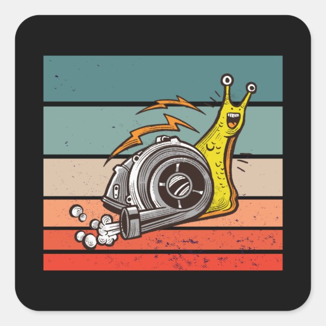 Pegatina Cuadrada Caracol turboso (Anverso)