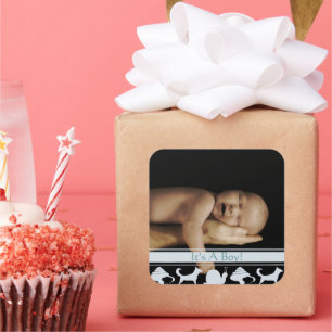 Pegatina Cuadrada Caracoles, conchas y cachorros de perro clavan fot