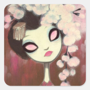 Pegatina Cuadrada Carácter de cuento de hadas oscuras 13