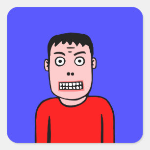 Pegatina Cuadrada Carácter divertido