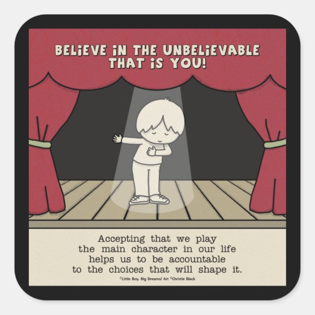 Pegatina Cuadrada Carácter principal (Anverso)