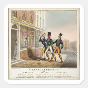 Pegatina Cuadrada Características - Inglaterra, Irlanda y Escocia, 