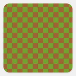 Pegatina Cuadrada Caramel apple checkered board pattern