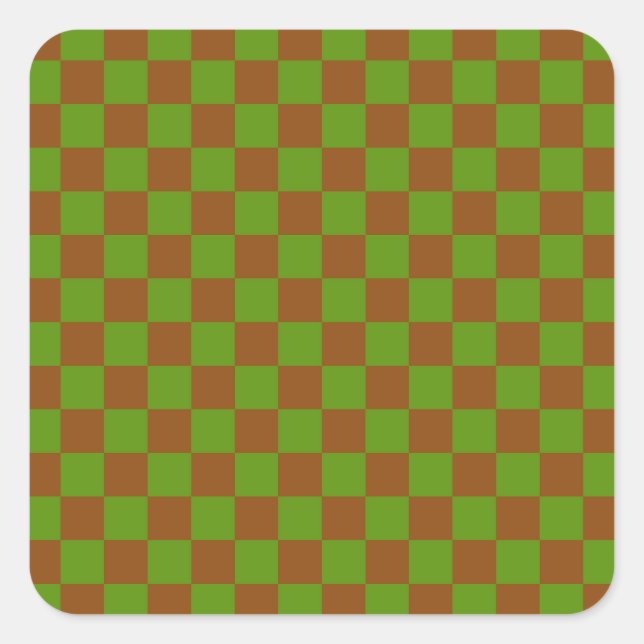 Pegatina Cuadrada Caramel apple checkered board pattern (Anverso)