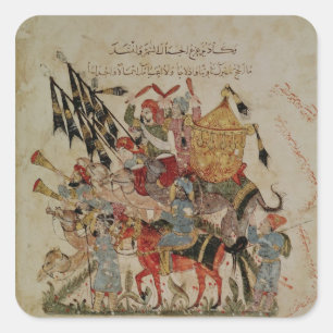 Pegatina Cuadrada Caravana que va a La Meca