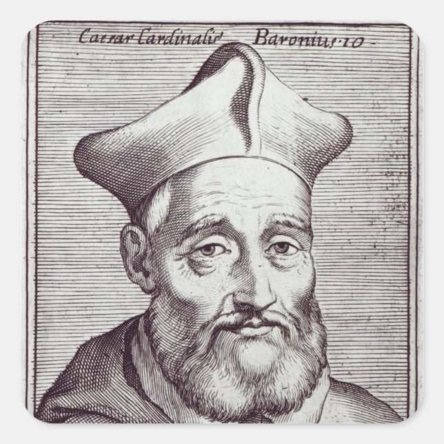 Pegatina Cuadrada Cardinal Cesare Baronio (Anverso)