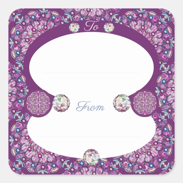 Pegatina Cuadrada Cardinal Red Rosace (Anverso)