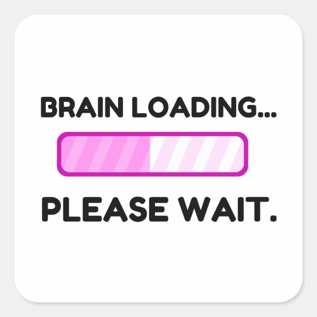 Pegatina Cuadrada Carga de cerebros (Anverso)