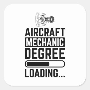 Pegatina Cuadrada Carga mecánica de aeronaves