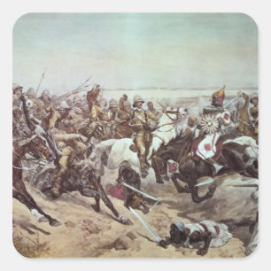 Pegatina Cuadrada Cargo de los 21° Lancers en Omdurman 2