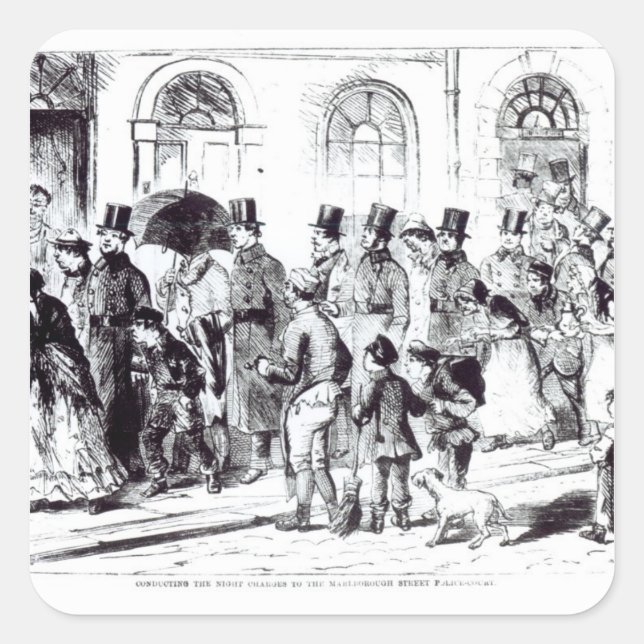 Pegatina Cuadrada Cargos nocturnos (Anverso)