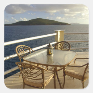 Pegatina Cuadrada Caribe, Islas Vírgenes de los Estados Unidos, San