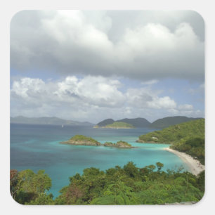 Pegatina Cuadrada Caribe, Islas Vírgenes de los Estados Unidos, St. 