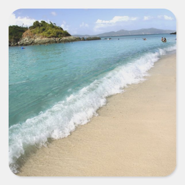 Pegatina Cuadrada Caribe, Islas Vírgenes Estadounidenses, St. John, (Anverso)